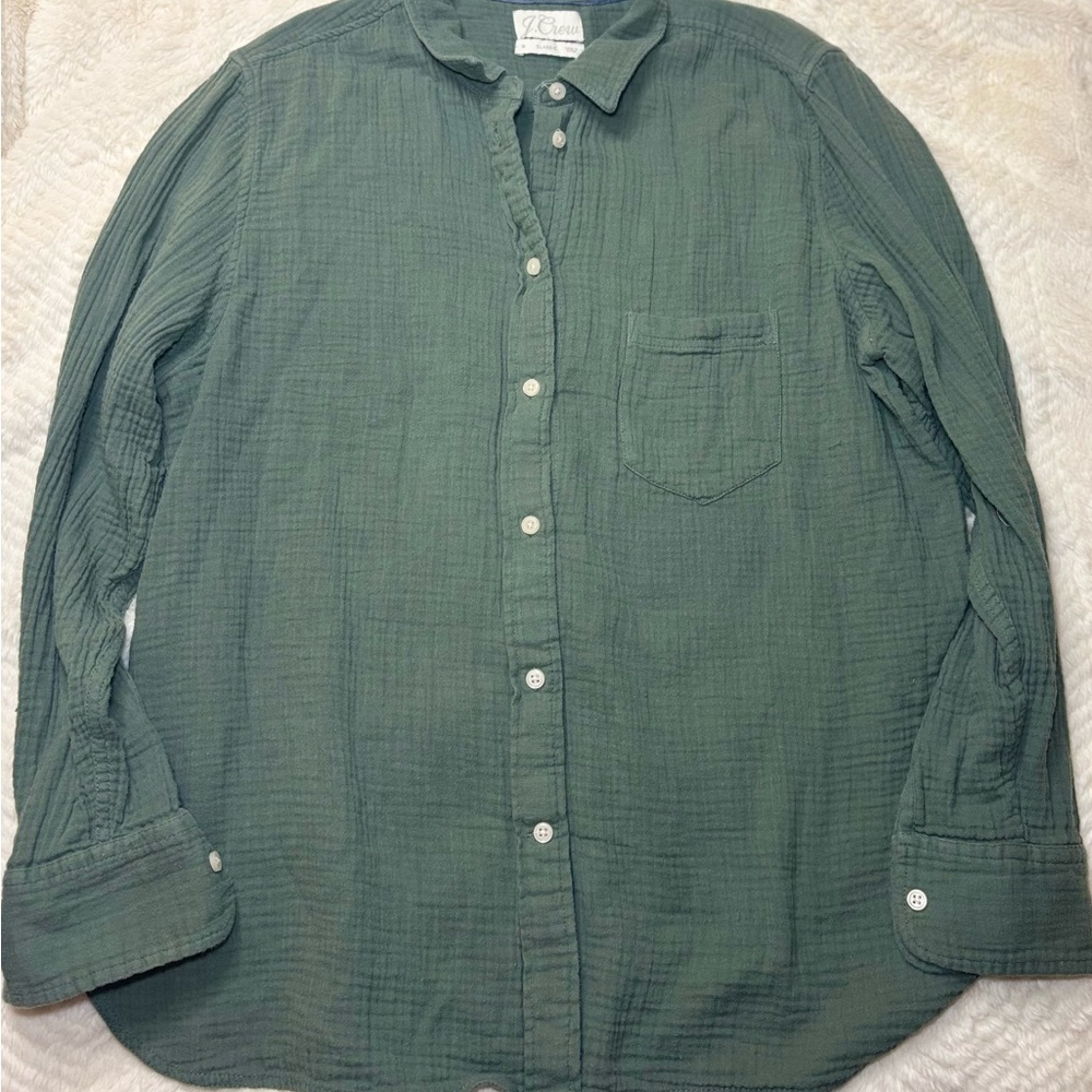 J. Crew Dark Green Button Down Shirt